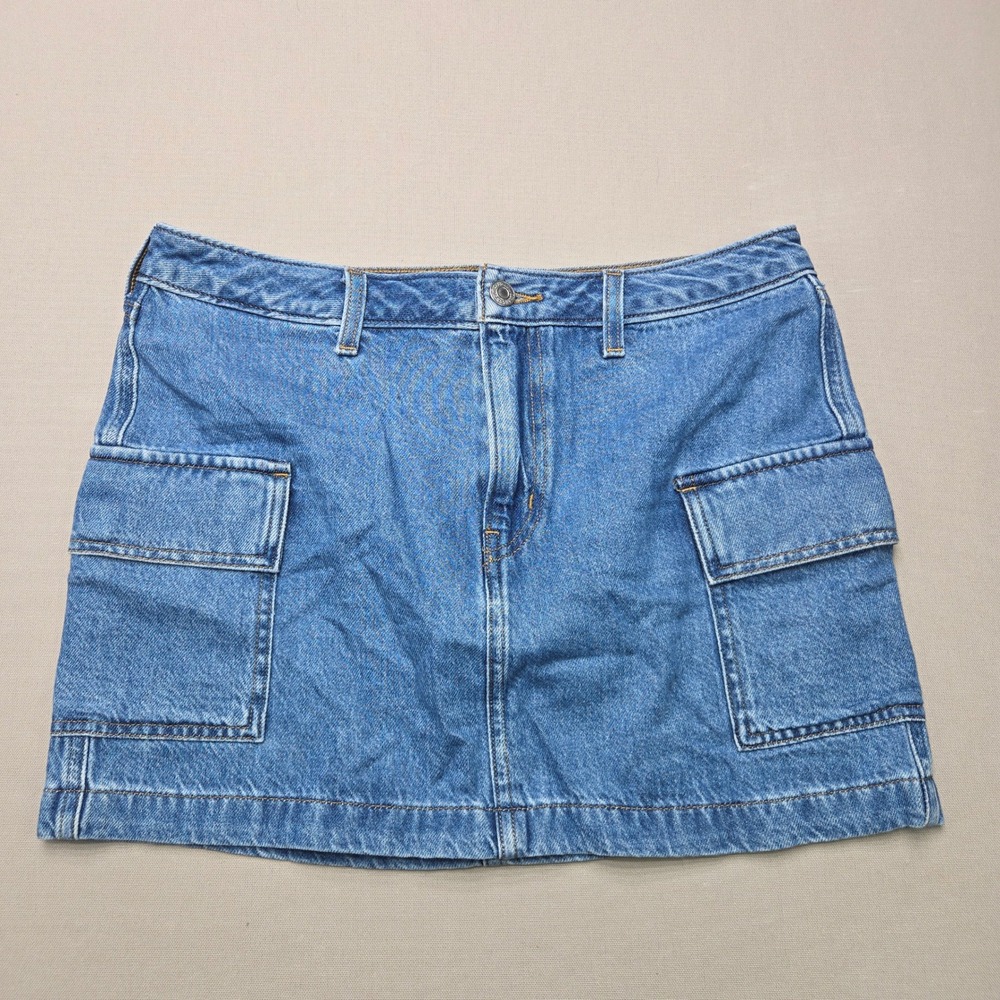 Levis 94 Cargo Skirt Utility Mini Denim Blue Women Size 27 A7520-0000